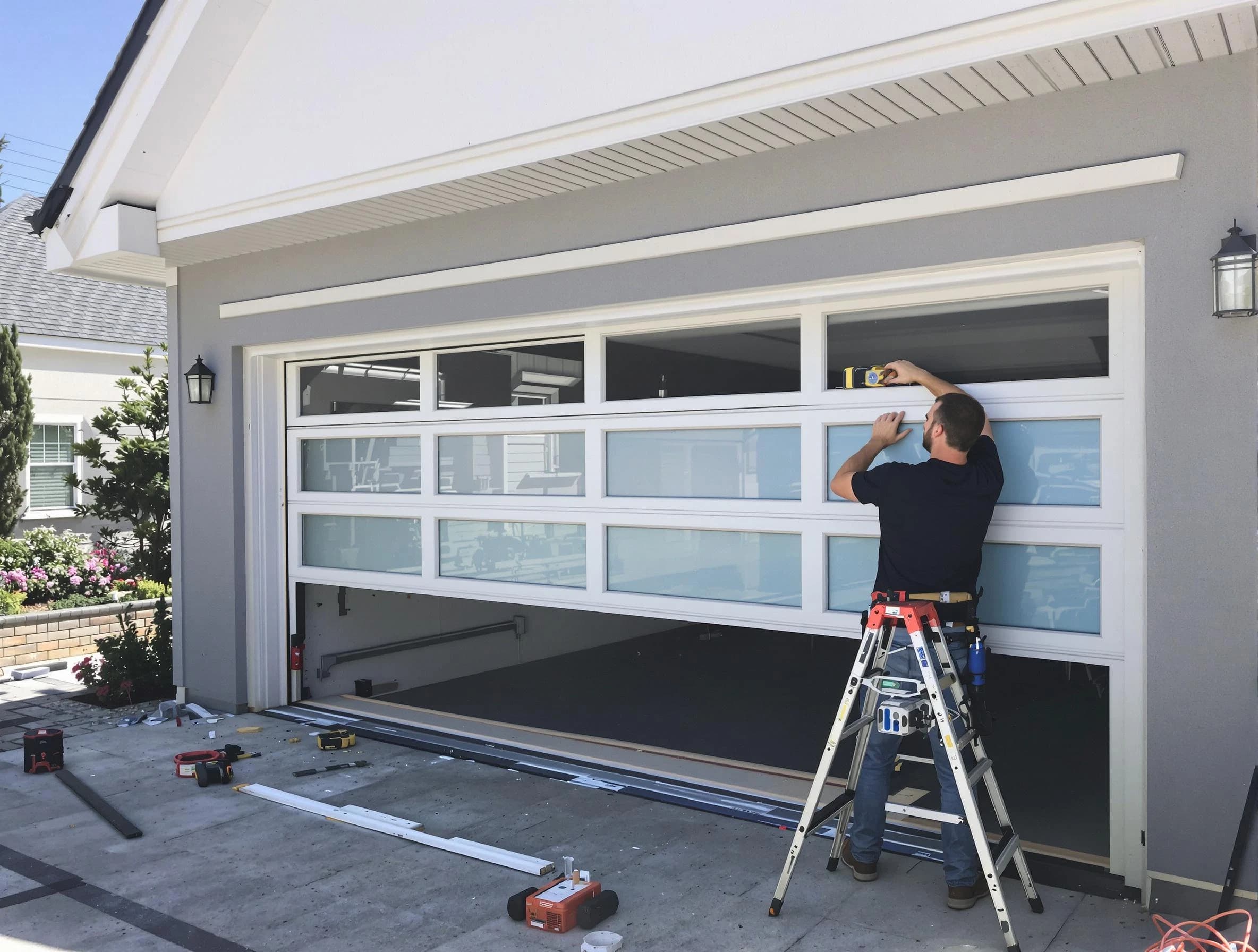 Orangetown Garage Door Repair team performing garage door replacement in Orangetown