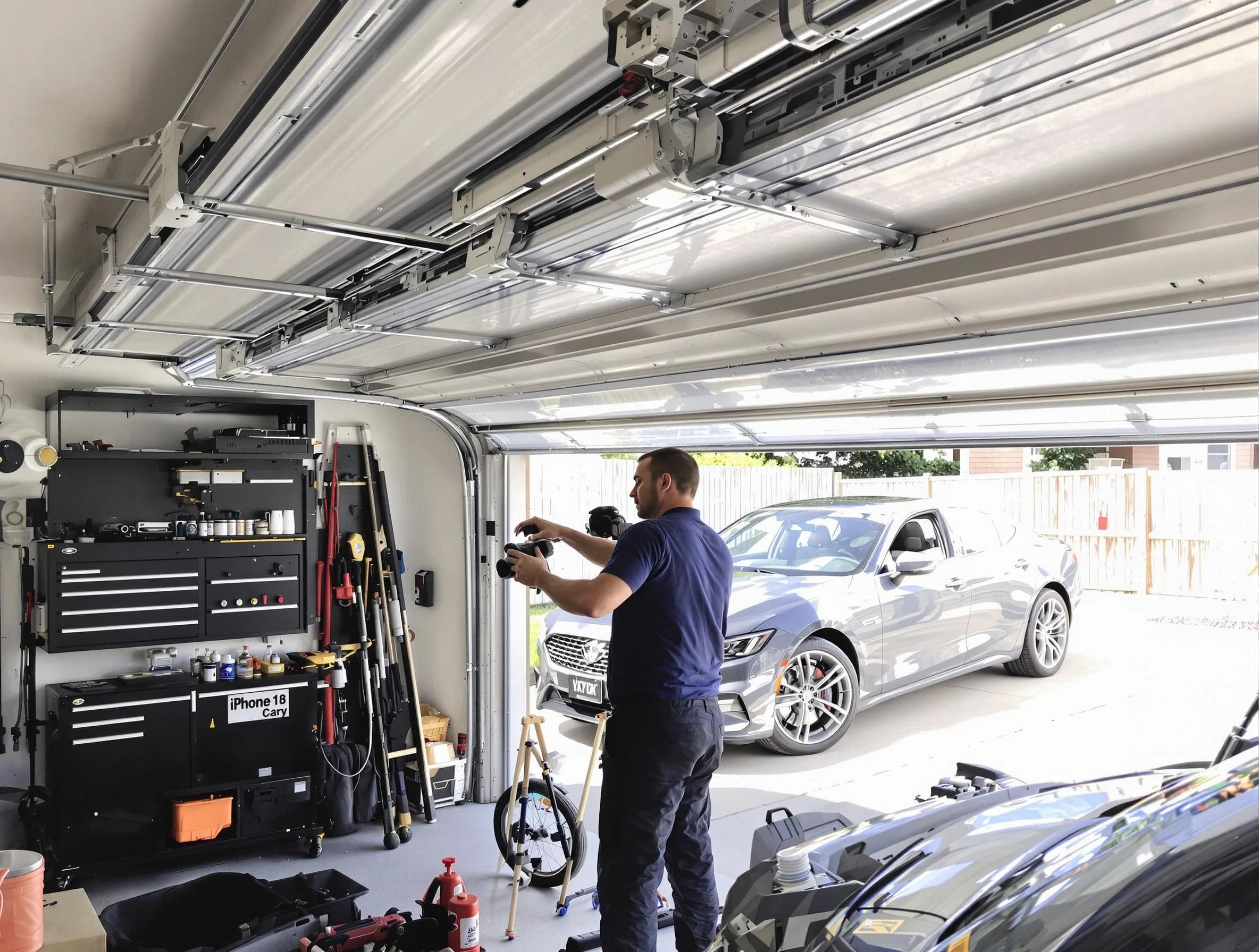 Orangetown Garage Door Repair technician fixing noisy garage door in Orangetown