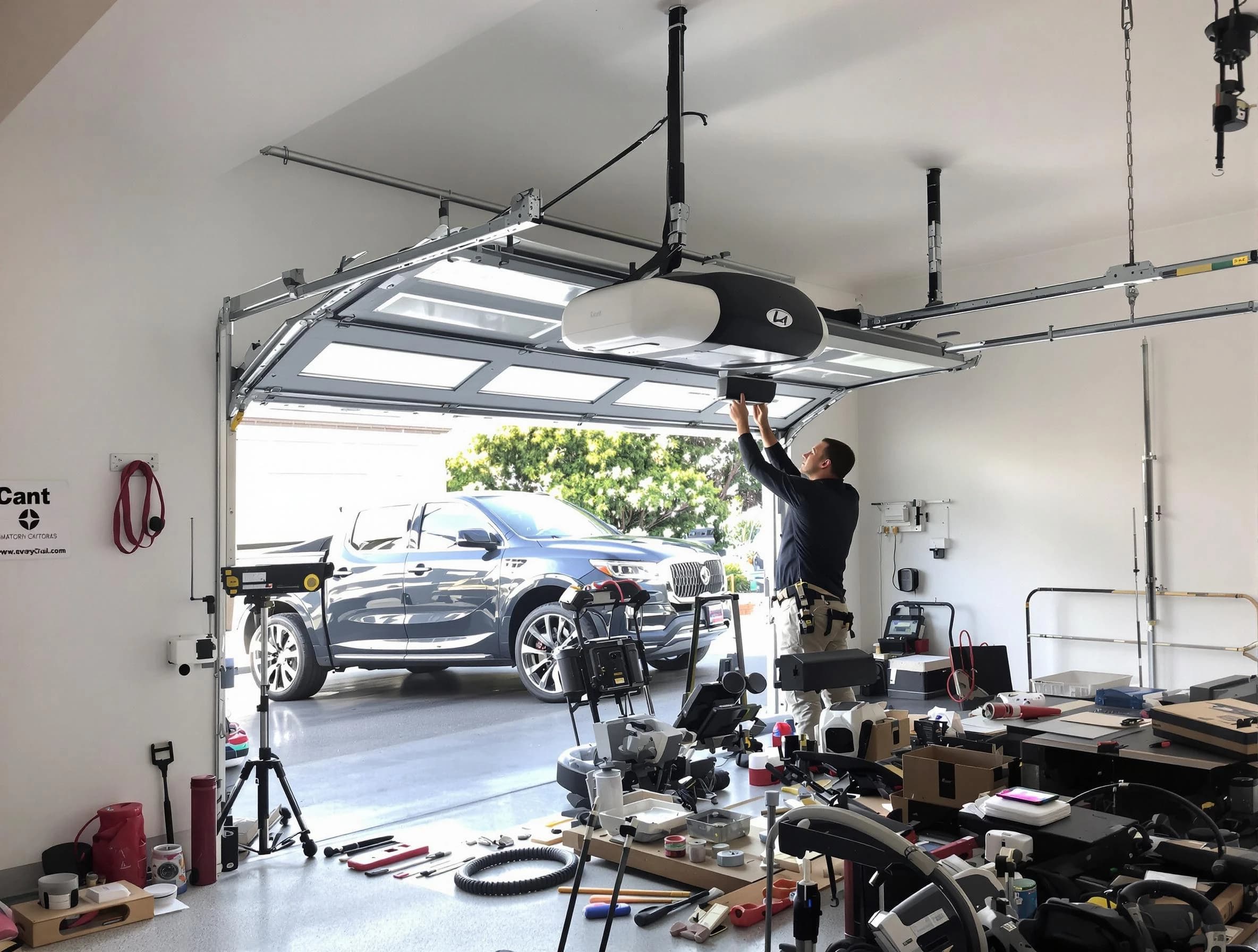 Orangetown Garage Door Repair specialist installing smart garage door opener system in Orangetown home