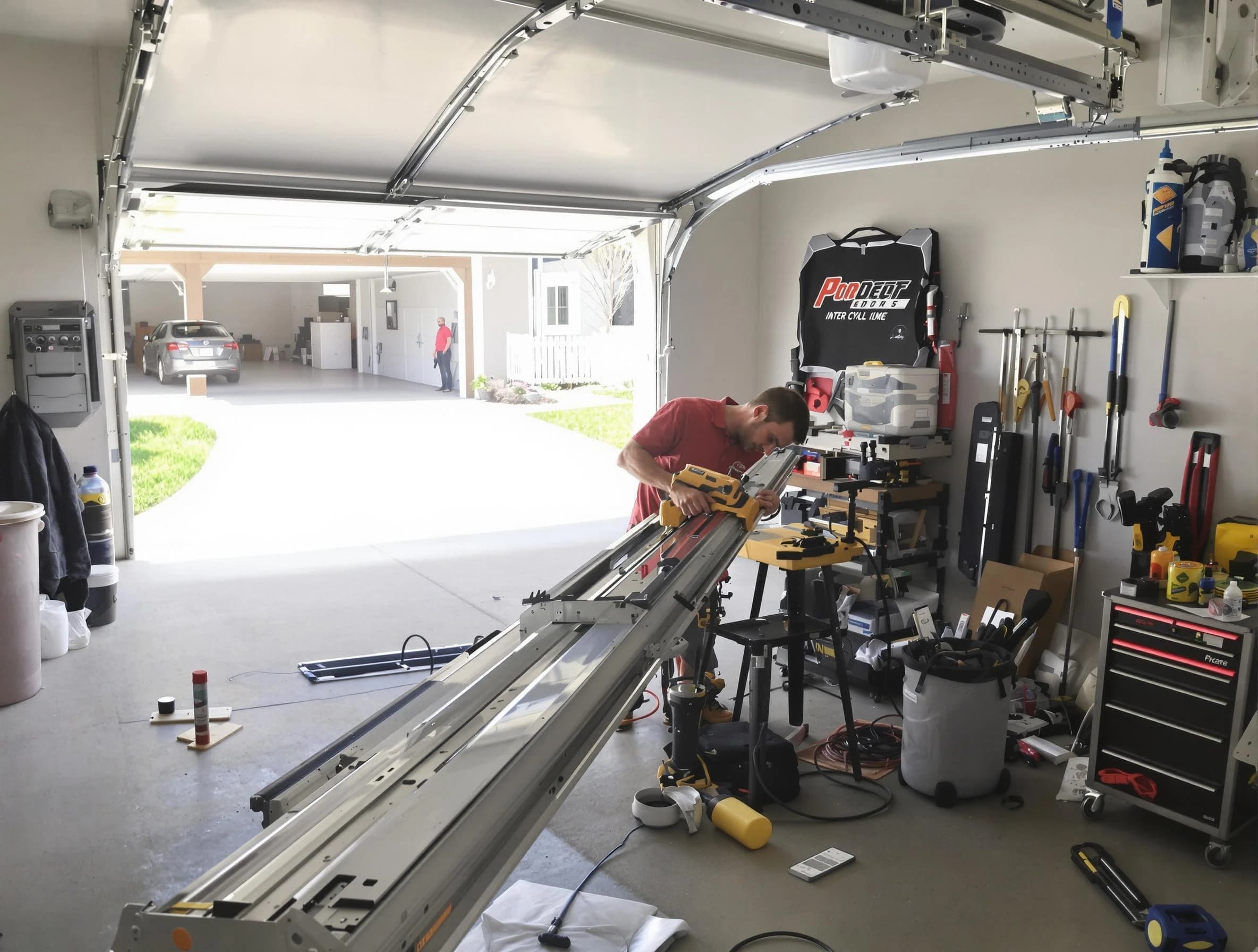 Orangetown Garage Door Repair expert performing track repair in Orangetown