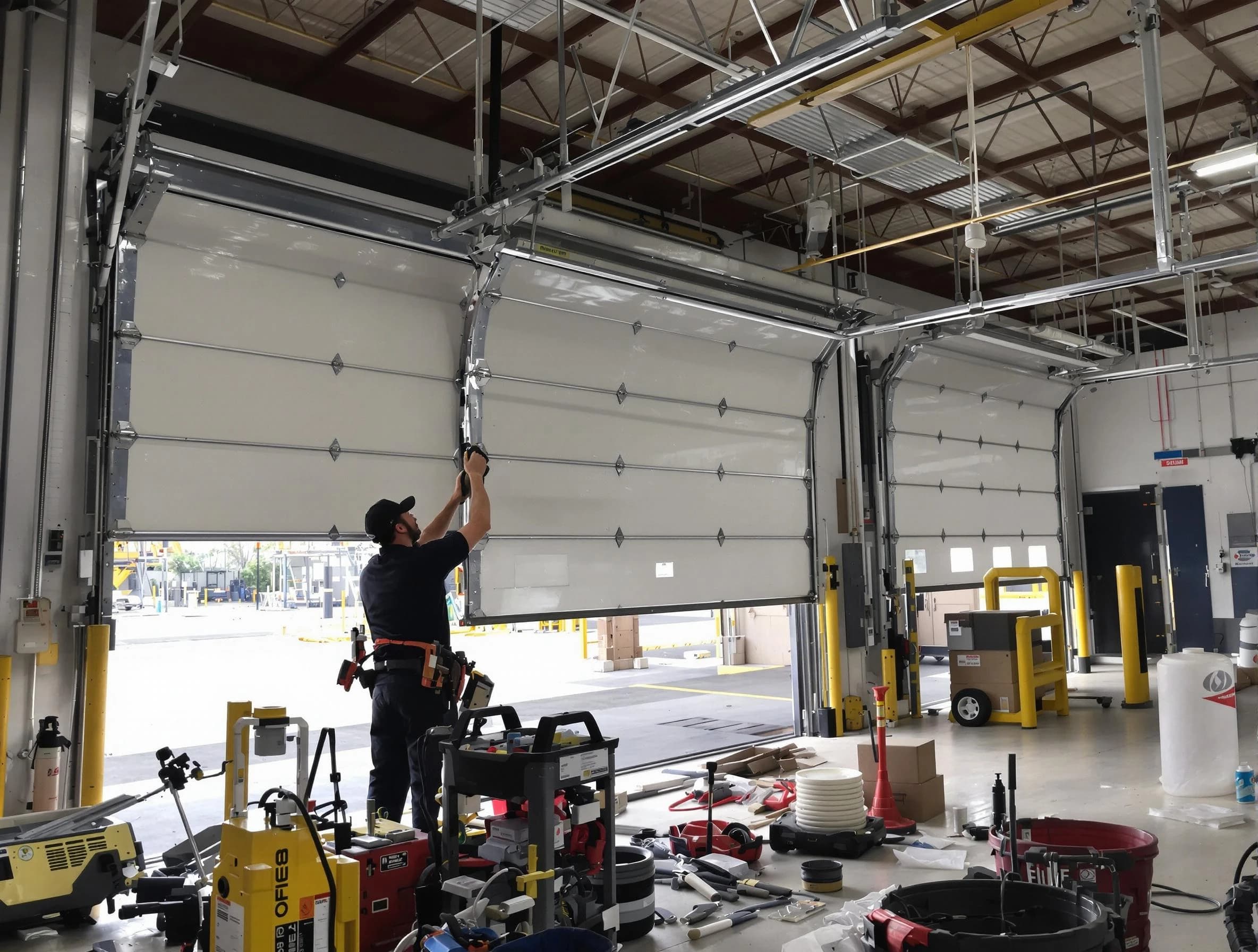 Orangetown Garage Door Repair technician performing commercial garage door repair in Orangetown